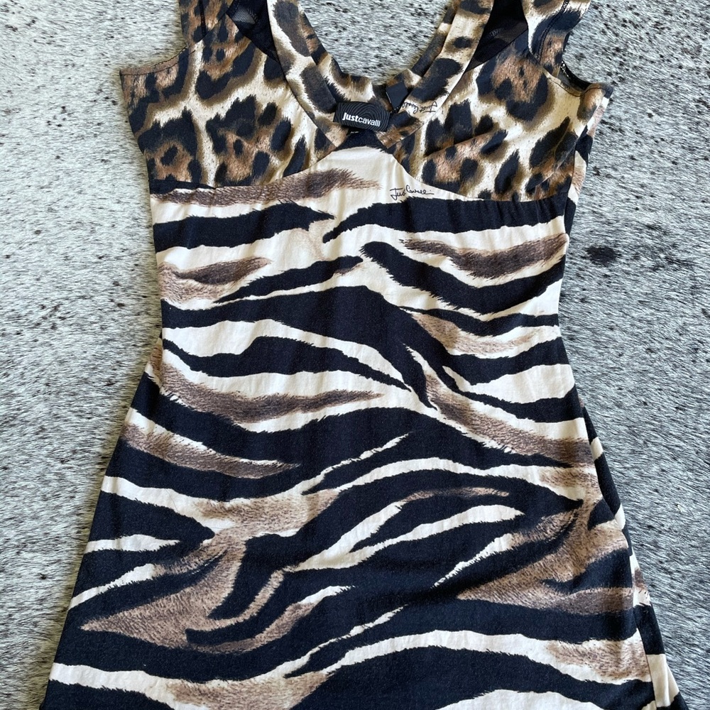 JUST CAVALLI Animal Print top.